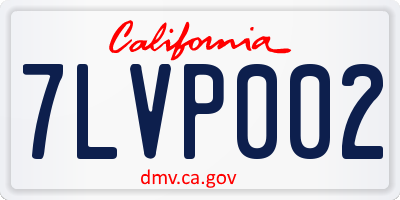 CA license plate 7LVP002