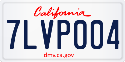 CA license plate 7LVP004