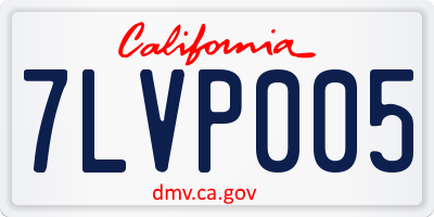 CA license plate 7LVP005