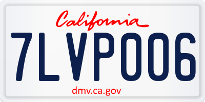 CA license plate 7LVP006