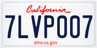 CA license plate 7LVP007