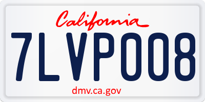 CA license plate 7LVP008
