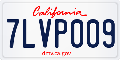 CA license plate 7LVP009
