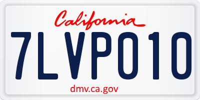 CA license plate 7LVP010
