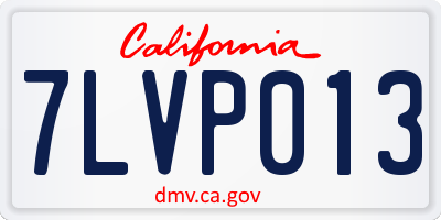 CA license plate 7LVP013