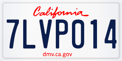 CA license plate 7LVP014