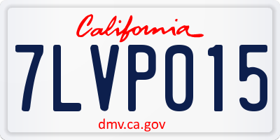 CA license plate 7LVP015
