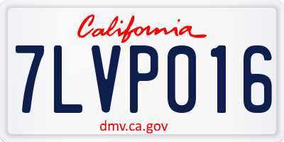 CA license plate 7LVP016