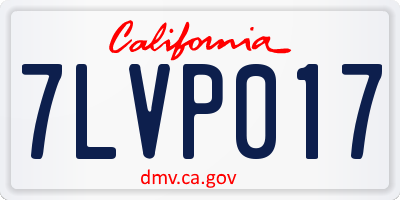 CA license plate 7LVP017