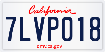 CA license plate 7LVP018