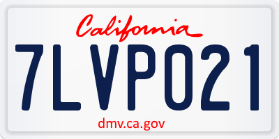 CA license plate 7LVP021