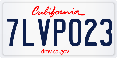CA license plate 7LVP023