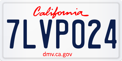 CA license plate 7LVP024