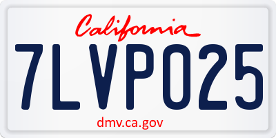 CA license plate 7LVP025