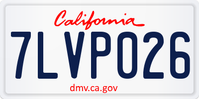 CA license plate 7LVP026