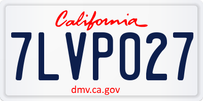 CA license plate 7LVP027