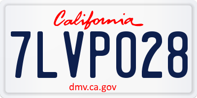 CA license plate 7LVP028