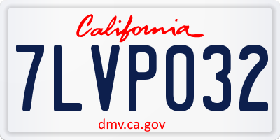 CA license plate 7LVP032