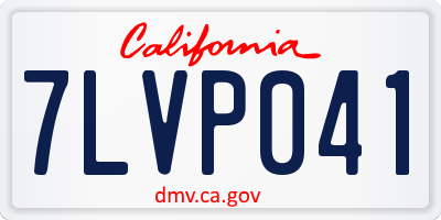 CA license plate 7LVP041