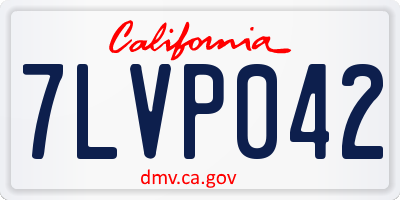 CA license plate 7LVP042