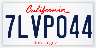 CA license plate 7LVP044