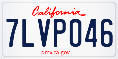 CA license plate 7LVP046