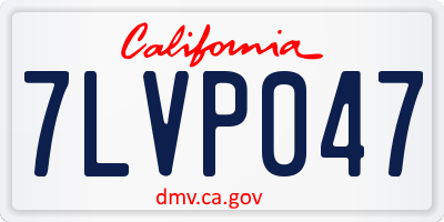 CA license plate 7LVP047