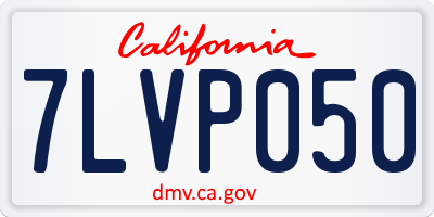 CA license plate 7LVP050