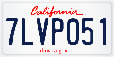 CA license plate 7LVP051