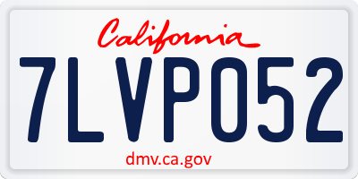 CA license plate 7LVP052