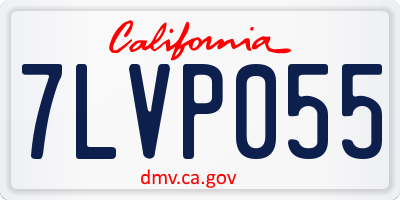 CA license plate 7LVP055