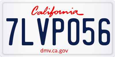 CA license plate 7LVP056