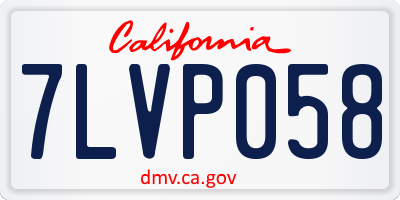CA license plate 7LVP058