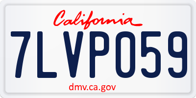 CA license plate 7LVP059