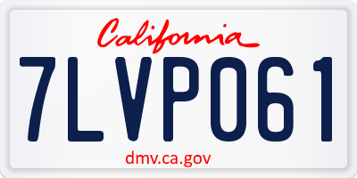 CA license plate 7LVP061