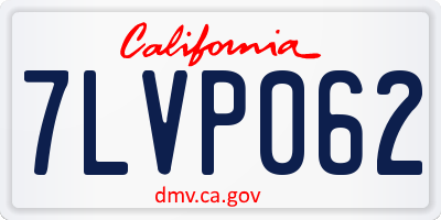 CA license plate 7LVP062