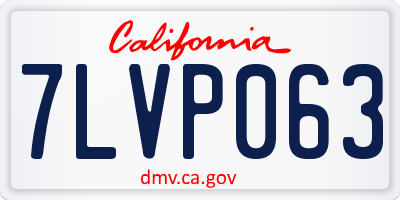 CA license plate 7LVP063