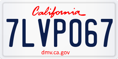 CA license plate 7LVP067