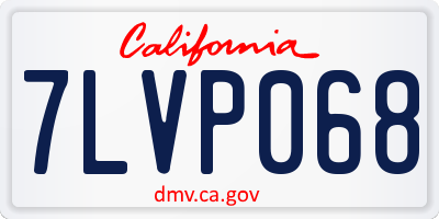 CA license plate 7LVP068