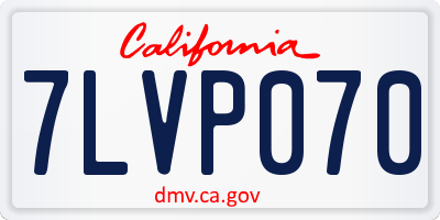 CA license plate 7LVP070