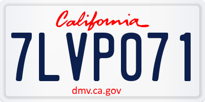 CA license plate 7LVP071