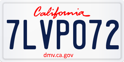 CA license plate 7LVP072