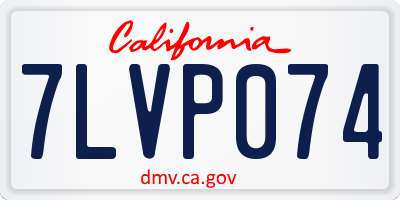 CA license plate 7LVP074