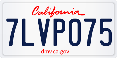 CA license plate 7LVP075