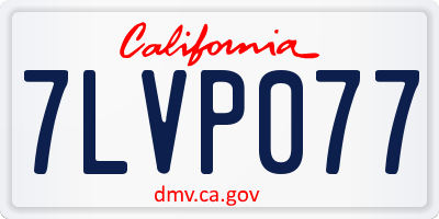 CA license plate 7LVP077