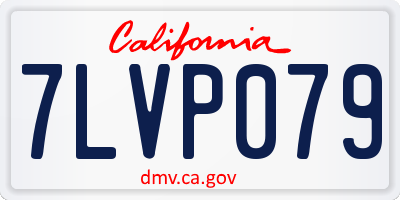 CA license plate 7LVP079