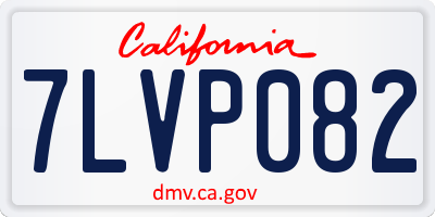 CA license plate 7LVP082