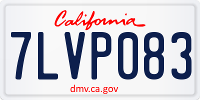 CA license plate 7LVP083