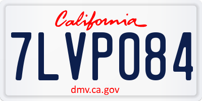 CA license plate 7LVP084