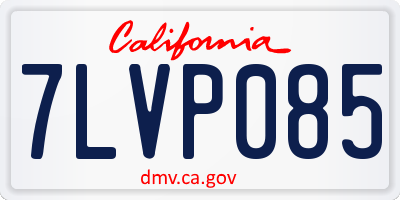 CA license plate 7LVP085
